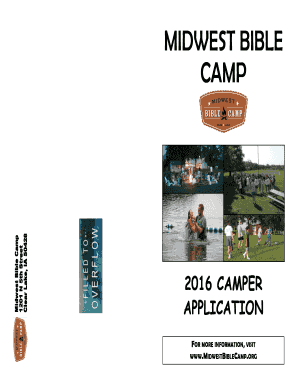 2016 camper application - Midwest Bible Camp