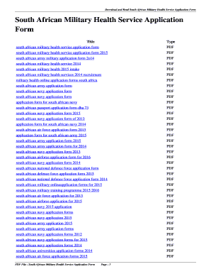 South African Military Health Service Application Form. south african military health service application form - youlibrary