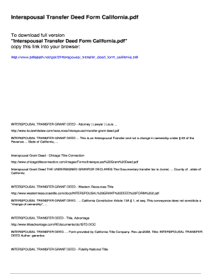 fillable online interspousal transfer deed form california transfer deed form