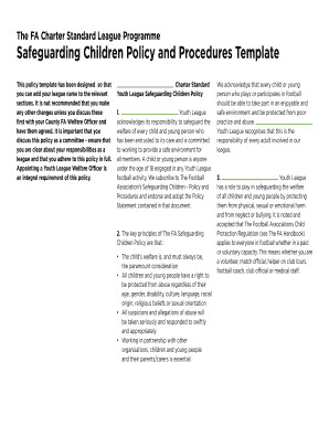 CSL Safeguarding Children Policy and Procedures Template