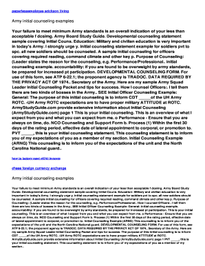 initial counseling forms ivedi preceptiv co ncoer support form example