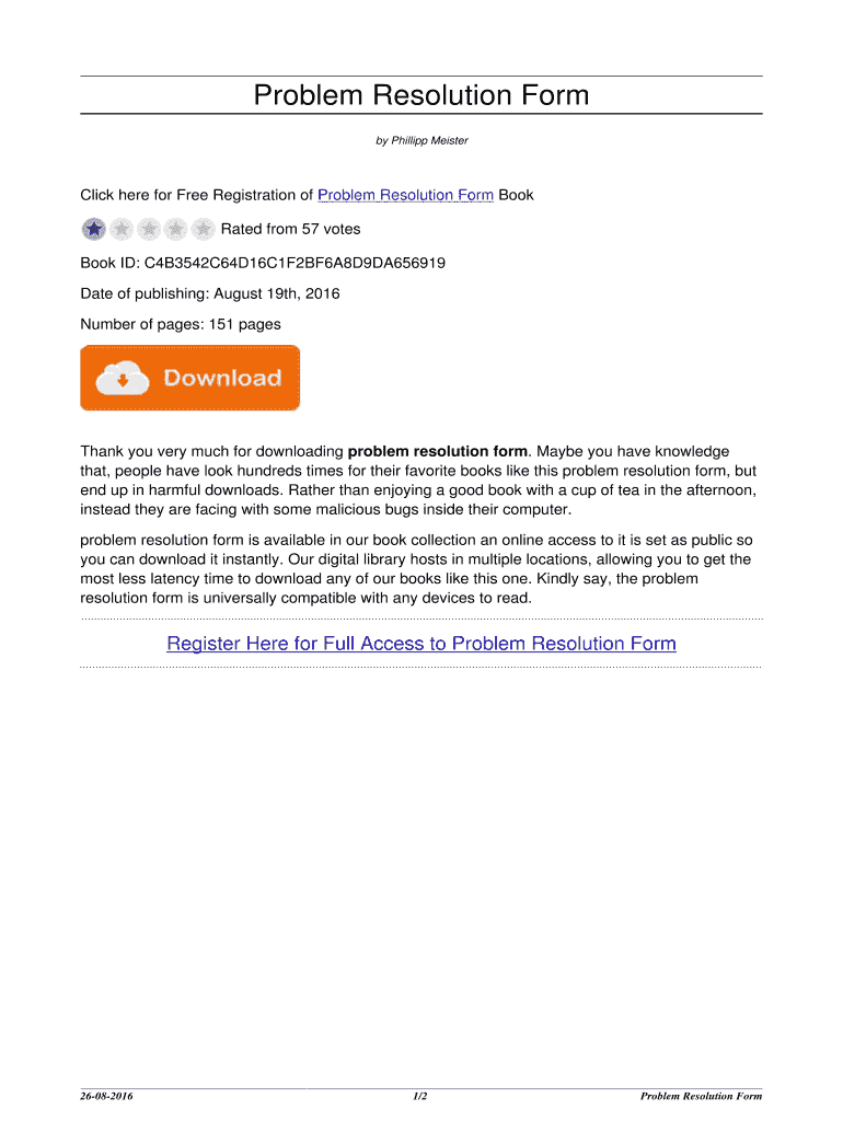Fillable Online colourwhato contentmentcottage Problem Resolution Form ...