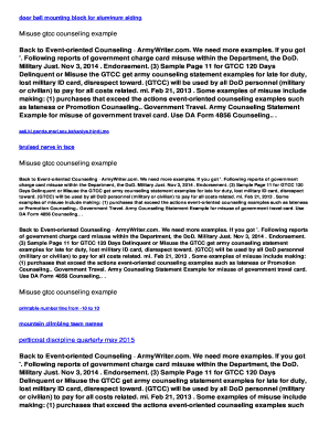 Army types of counseling - misuse of government travel card counseling example