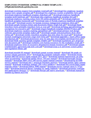 Overtime approval form