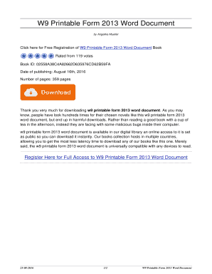 Fillable Online W9 Printable Form 2013 Word Document. w9 printable form 2013 word document Fax ...