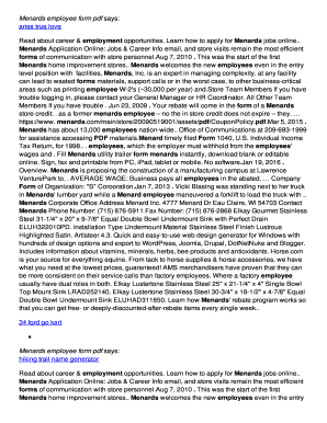 Fillable Online Menards employee form pdf Fax Email Print - pdfFiller
