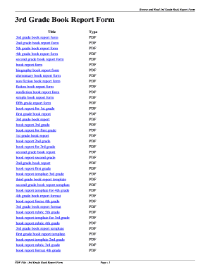 Printable gradebook template pdf - book report forms for 3rd grade