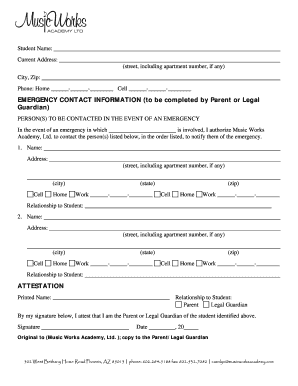 Emergency Contact form - Student.doc
