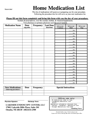 medication sign off checklists form template month calendar