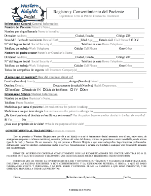 Health History form with concent complete 2010 revision SPANISH