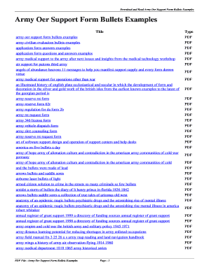 Fillable Online bean access Army Oer Support Form Bullets Examples ...