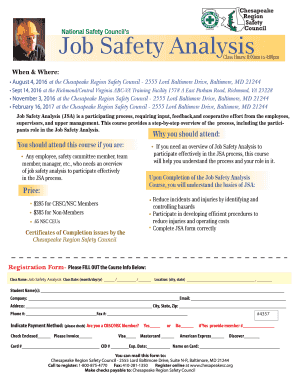 Job hazard analysis sample - National Safety Council s Job Safety Analysis - chesapeakesc