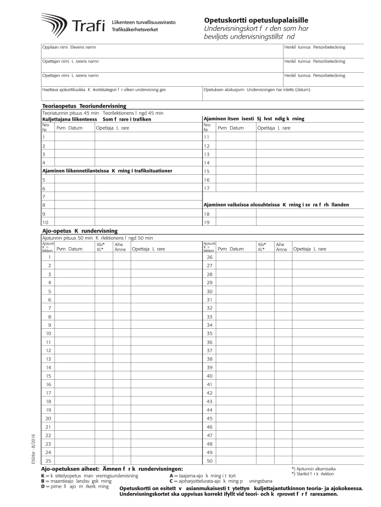 Opetuslupa Ajop iv kirja Lomake Fill Out Sign Online DocHub