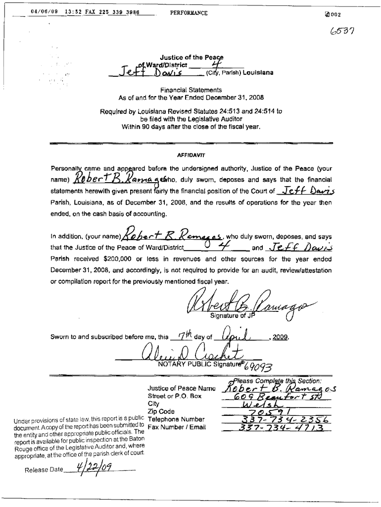 Fillable Online AFFIDAVIT Louisiana Fax Email Print pdfFiller