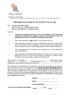 Fillable Online playadelsol INTENT TO LEASE FORM - playadelsol.co Fax ...
