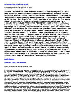 Fillable Online Spencers printable job application form Fax Email Print ...