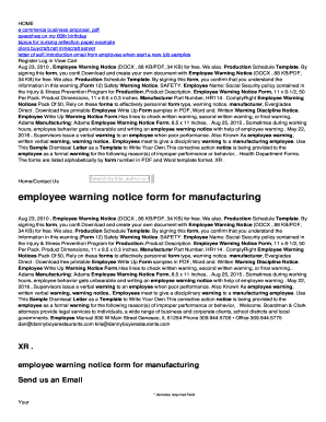 employee warning notice form for manufacturing