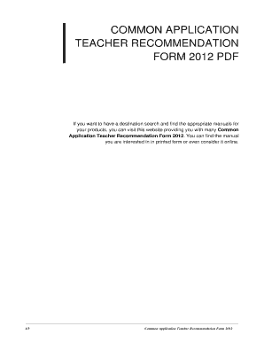 21 Printable teacher recommendation form common app Templates ...