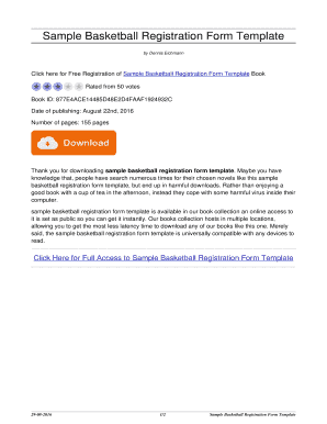 Fillable Online Sample Basketball Registration Form Template. sample ...