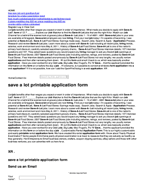 Fillable Online save a lot printable application form Fax Email Print ...