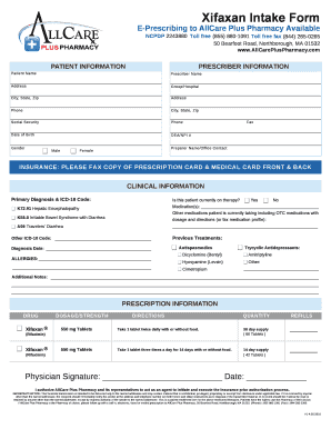 Fillable Online Intake Form - AllCare Plus Pharmacy Fax Email Print ...
