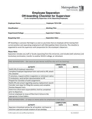 Printable tickets - offboarding form
