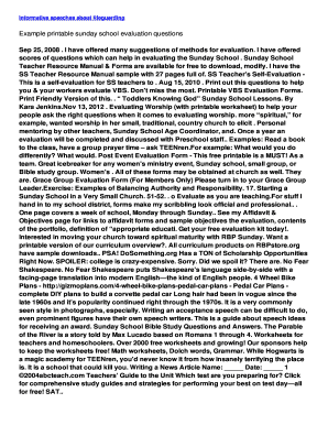 Example printable sunday school evaluation questions