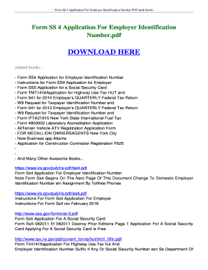 Fillable Online ebookread Form SS 4 Application For Employer ...