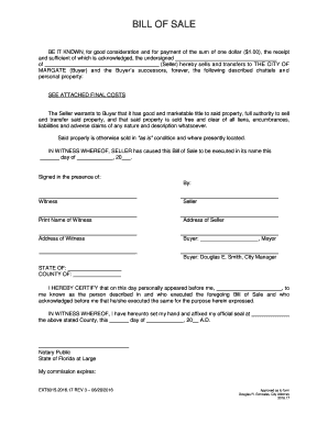 BILL OF SALE - margatefl.com
