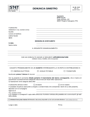 Sinistro Denuncia Form