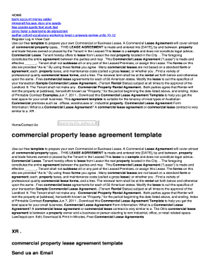 commercial property lease agreement template