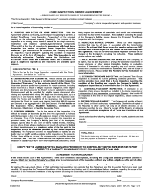 EXECUTIVE INSPECTION ORDER AGREEMENT - infoex housemaster