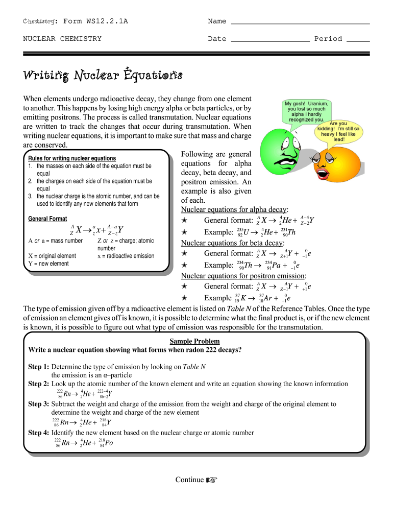 nuclear chemistry regents questions Preview on Page 1