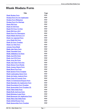 Bio data form pdf download - Blank Biodata Form. blank biodata form