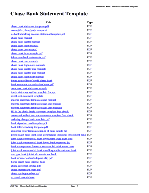 Fillable Online Chase Bank Statement Template chase bank statement