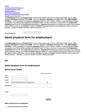 fillable online blank physical form for employment fax email print