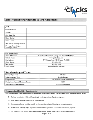 Joint Venture Partnership (JVP) Agreement - Get The Clicks