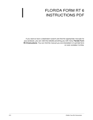 Fillable Online Florida Form Rt 6 Instructions. florida form rt 6 ...