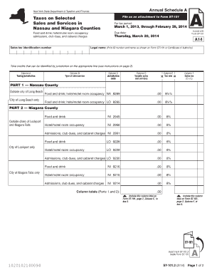 Were not contracted form - Form ST-101.2:2/14:Taxes on Selected Sales and Services in ... - nystax