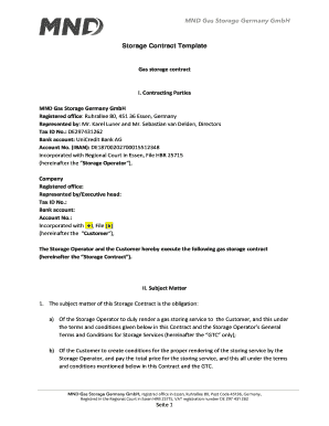 Fillable Online Storage Contract Template Fax Email Print - pdfFiller