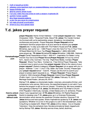 td jakes prayer request