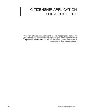 Fillable Online Citizenship Application Form Guide. citizenship ...
