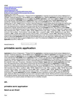 Fillable Online printable sonic application Fax Email Print - pdfFiller