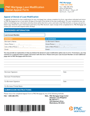 PNC Mortgage Loan Modification Appeal Form