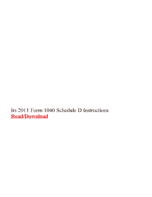 Fillable Online Irs 2011 Form 1040 Schedule D Instructions Fax Email ...