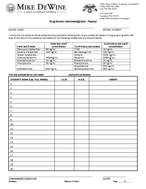 Fillable Online ohioattorneygeneral SF106bas - Drug Screen ...