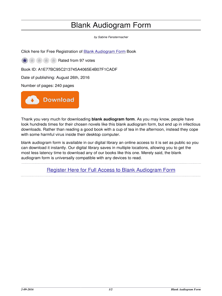 Fillable online bookconnecthandsome blank audiogram form blank
