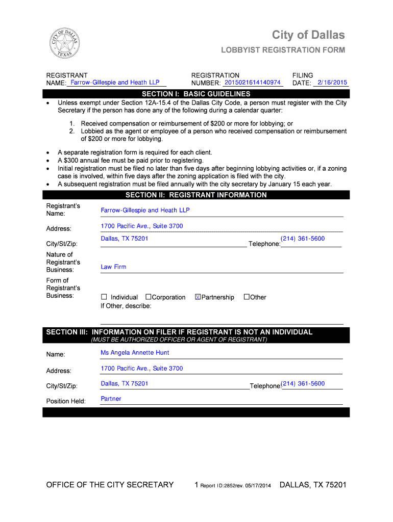 Fillable Online FarrowGillespie and Heath LLP Fax Email Print pdfFiller