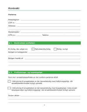 Kontrakt om tjenestebolig - ungdomskontoret.dk