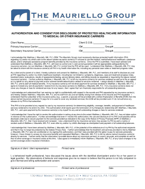 AUTHORIZATION AND CONSENT FOR DISCLOSURE OF PROTECTED ...